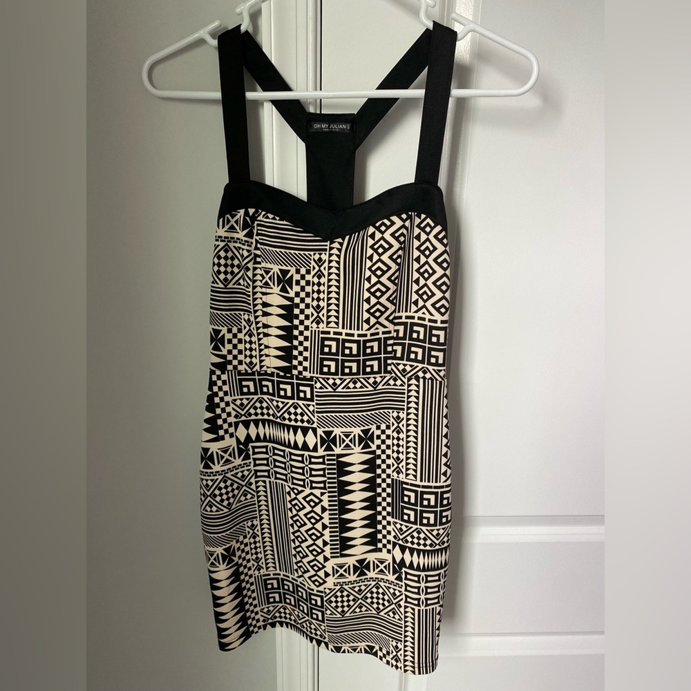 Oh My Julian black and cream mini dress